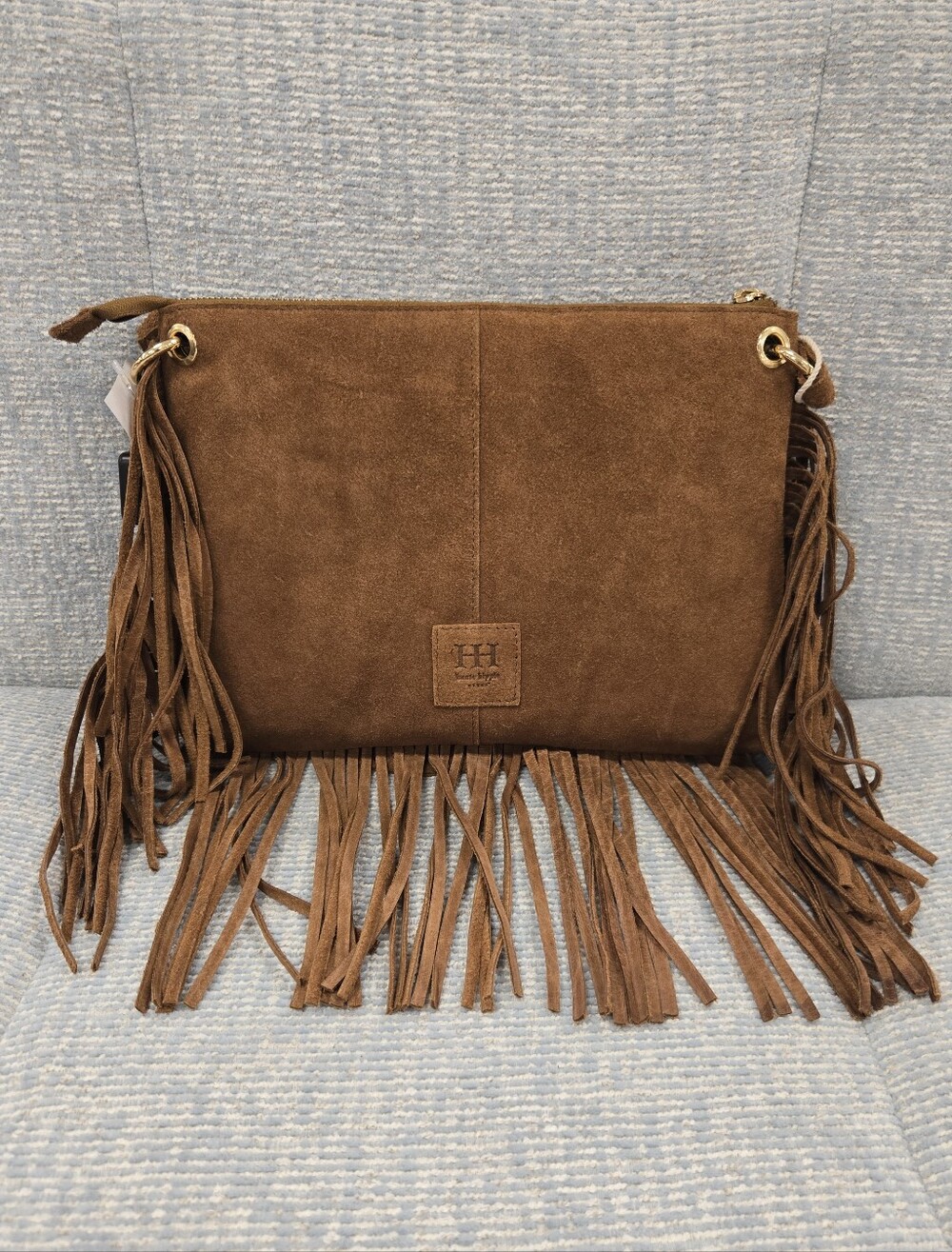 NEW Haute Hippie Brown Suede Fringe Handbag - Picture 1 of 6